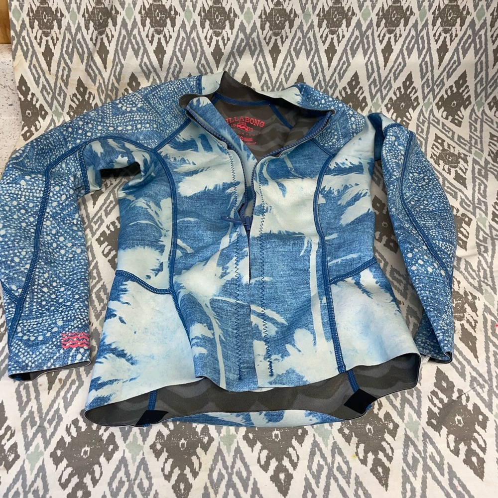 Billabong swim wetsuit long sleeve jacket with zipper rash guard sun protection